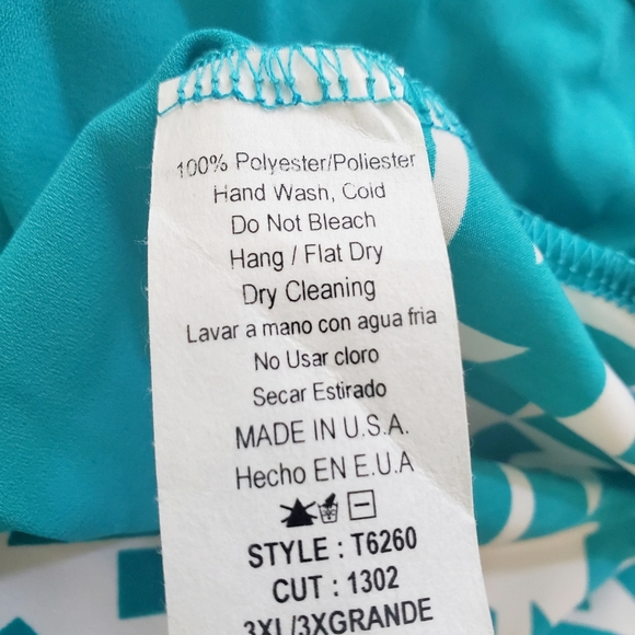 Plus Size Aztec High Low Print Top - Picture 7 of 7